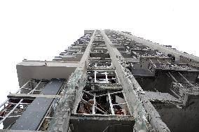 Impact of Russian overnight attack in Shevchenkivskyi district of Kyiv